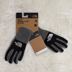The North Face Kids' Denali Etip Gloves - Black and Gray